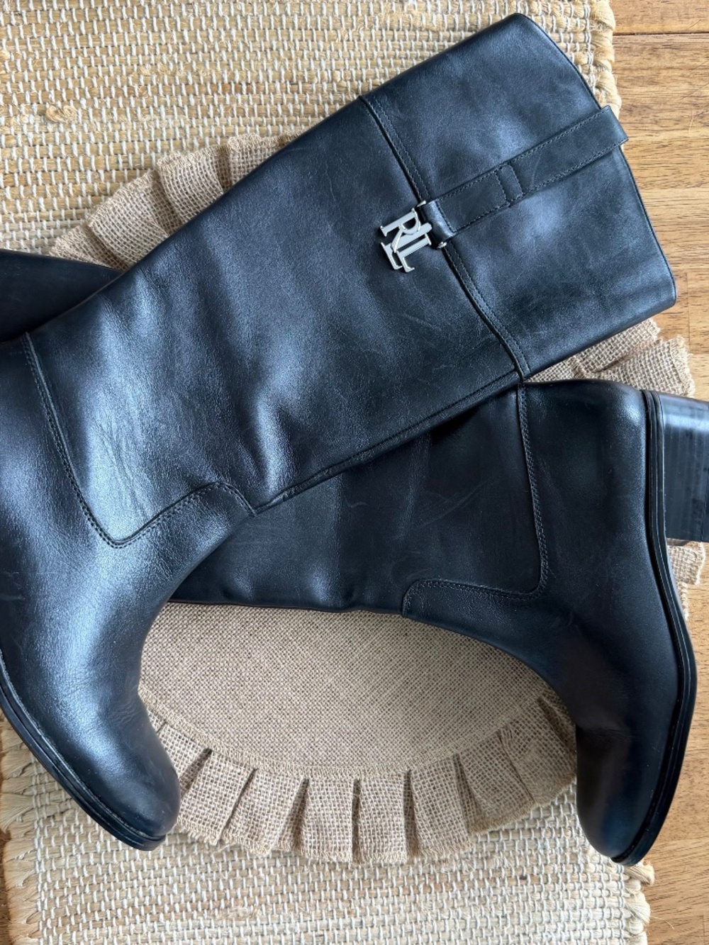 Ralph Lauren Merrie Riding Boots Black Classic Sz 7B 41 EU
